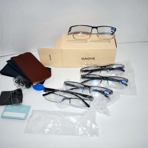 Gaoye 6 Pack Executive Style Reading Glasses, 1.5x, Blue Light Blocking, NWT - Picture 3 of 3